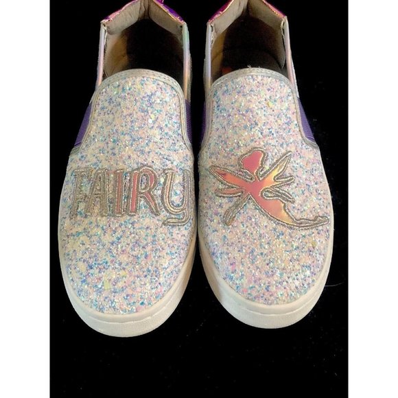 Sam Edelman Girls Slip On Glitter Fairy Sneakers/Iridescent Wings SZ: 2- - Picture 10 of 12